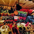 Felt shoes and hats (1651 visits) Stall selling felt shoes and hats at the Dresden Medieval Christmas Market Felt shoes and hats